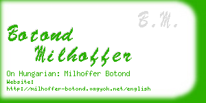botond milhoffer business card